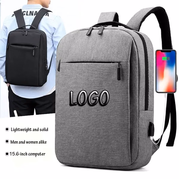 Slim Laptop Backpack with USB Port Fits 15.6 Inch Notebook for Work, School and Travel