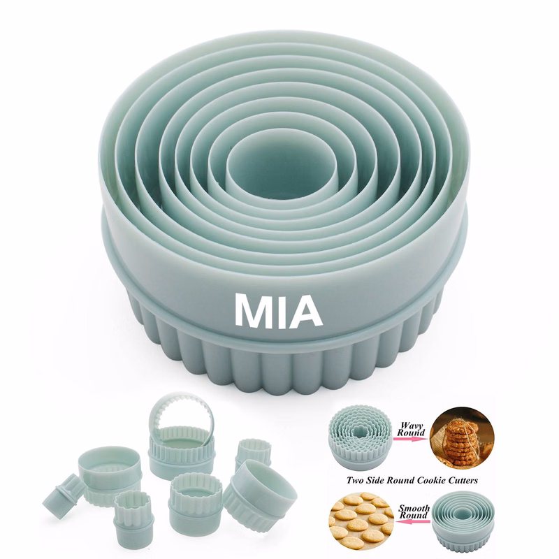 Plastic Round Cookie Molds 8pcs Lace Set