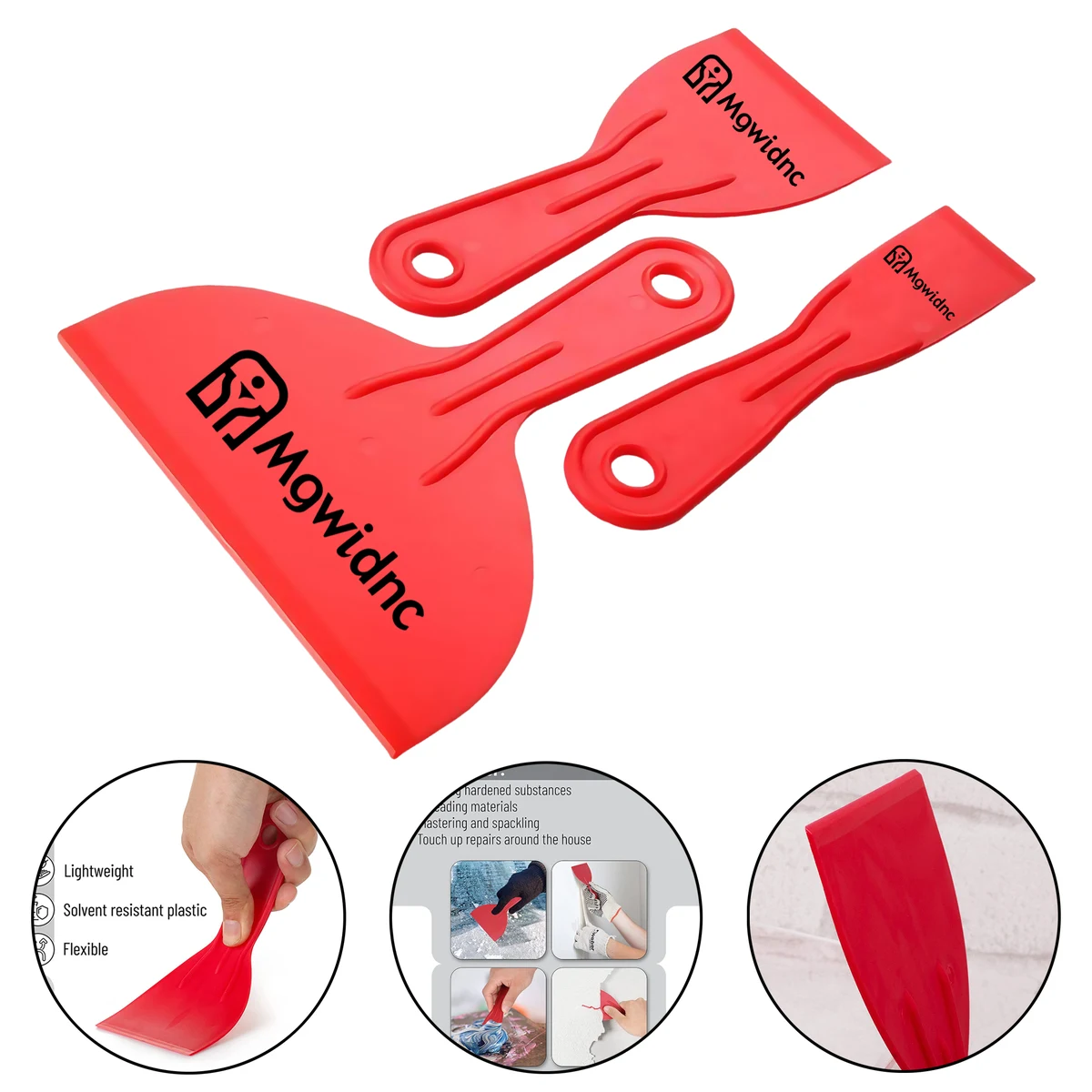 3-Piece Plastic Putty Knife Scraper Set 1