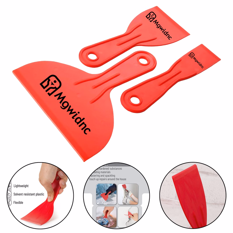 3-Piece Plastic Putty Knife Scraper Set