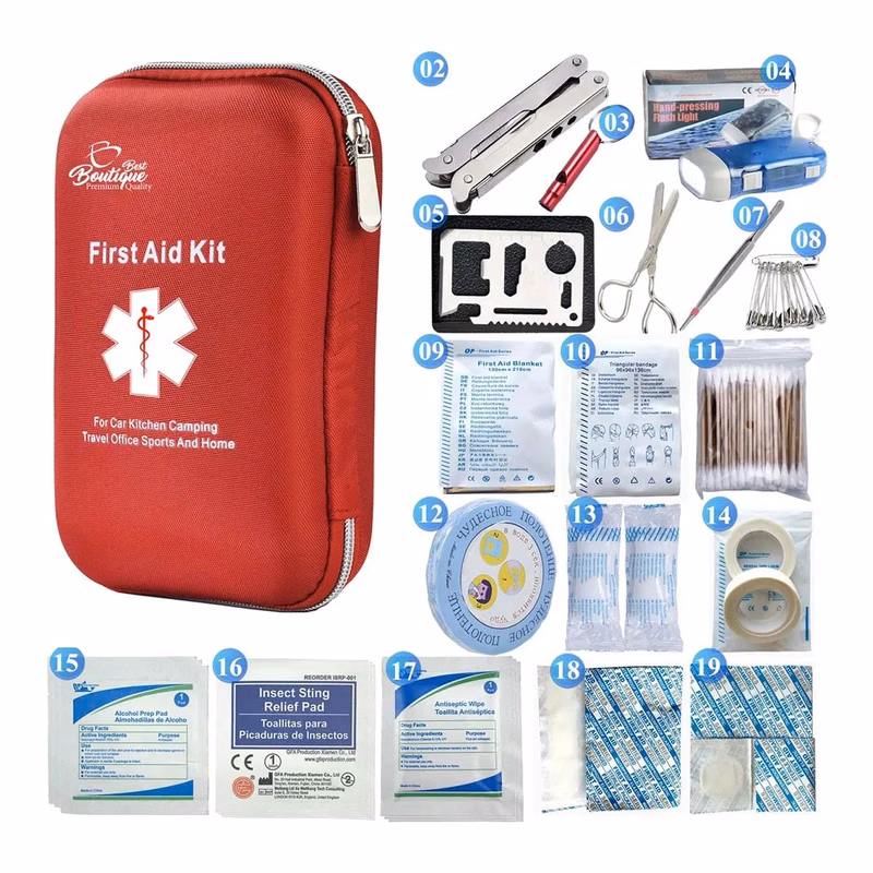 163 Pieces Durable Lightweight Waterproof First Aid Kit