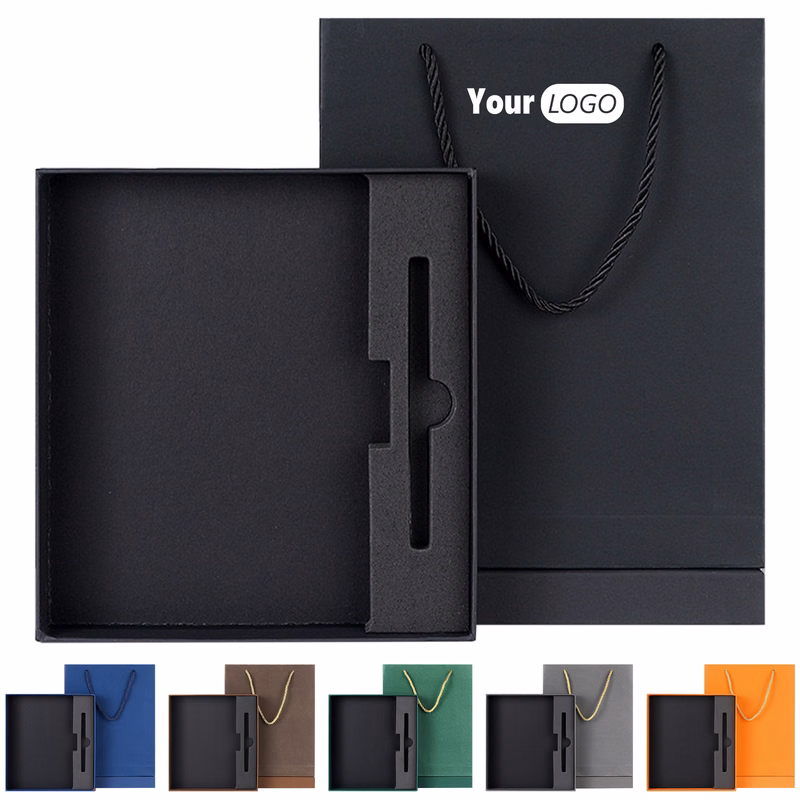 Faux Leather Business Notebook Gift Box And Bag