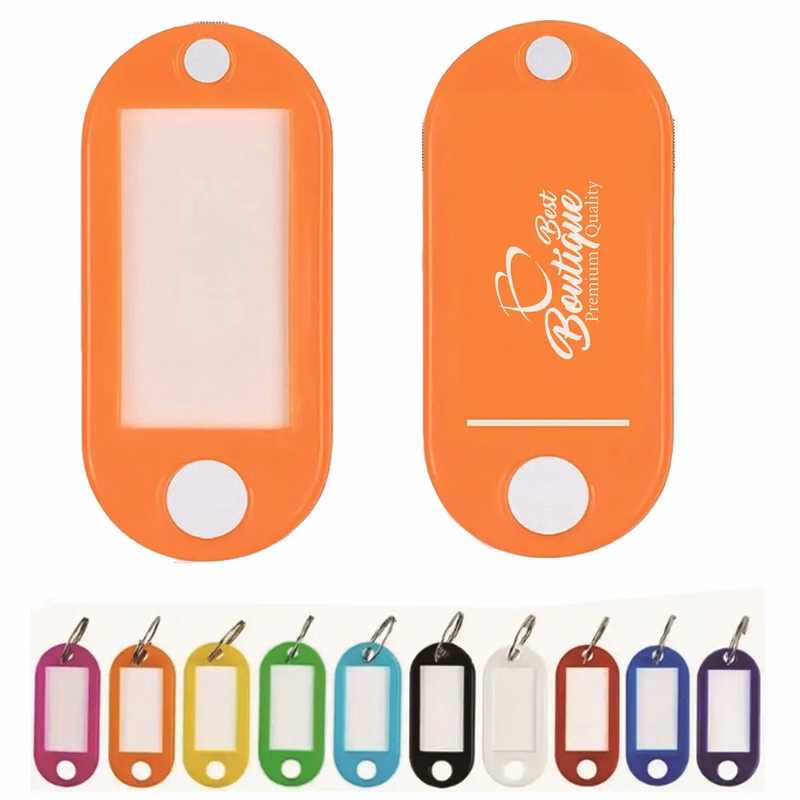 Tough Plastic Key Tags with Split Ring Identifiers for Name