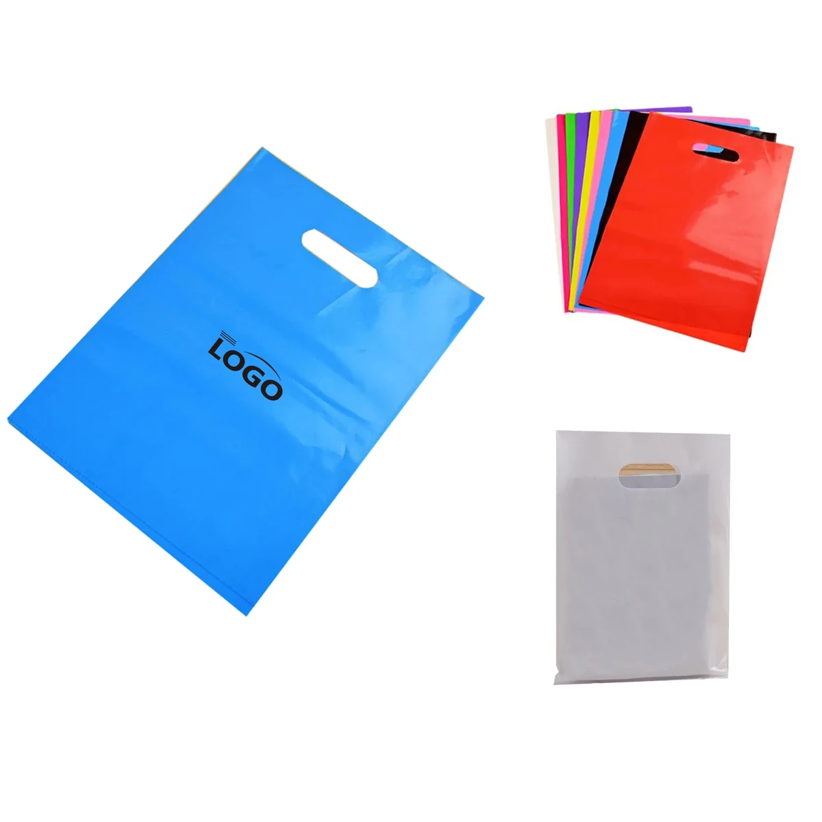 Die Cut Handle PE Shopping Bag MOQ 50pcs 1