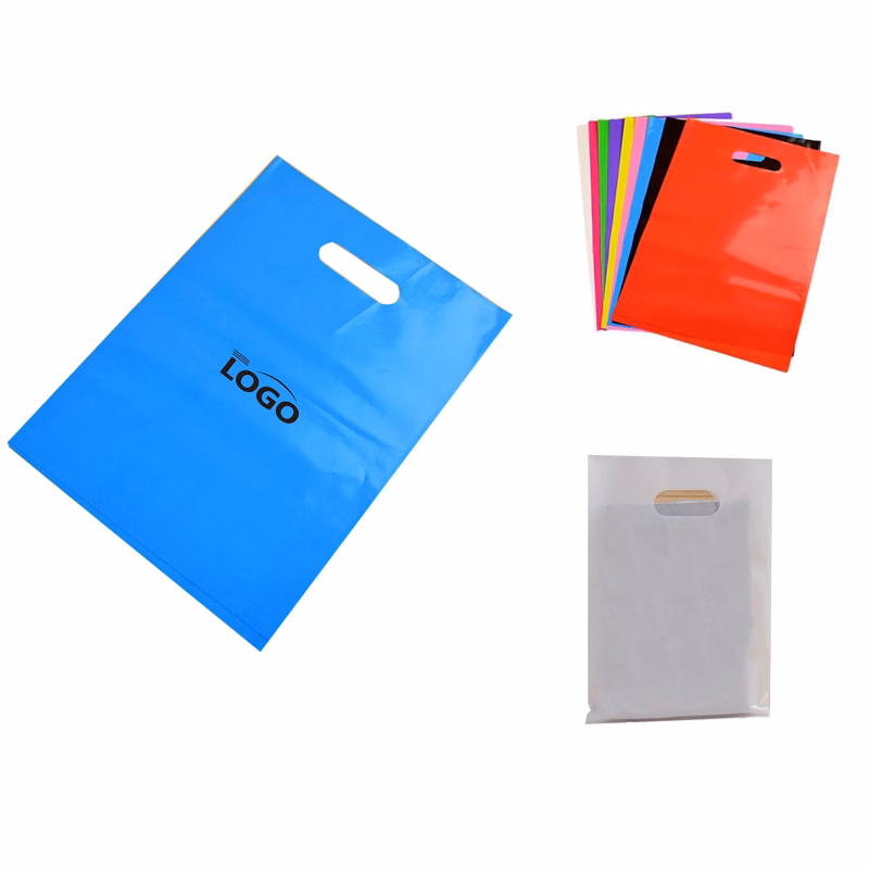 Die Cut Handle PE Shopping Bag MOQ 50pcs