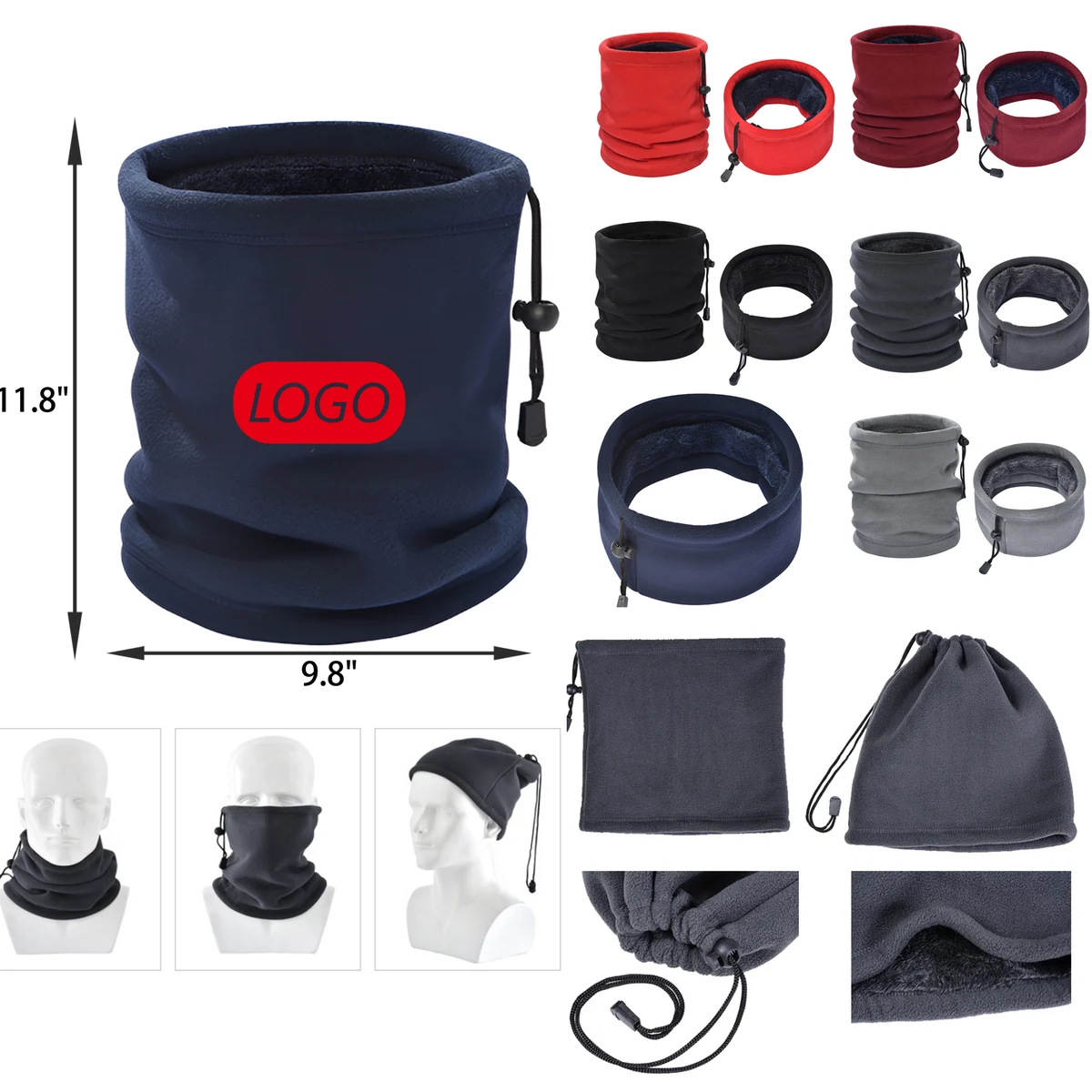 MOQ 50 PCS Elastic Multifunctional Fleece Neck Gaiters 1
