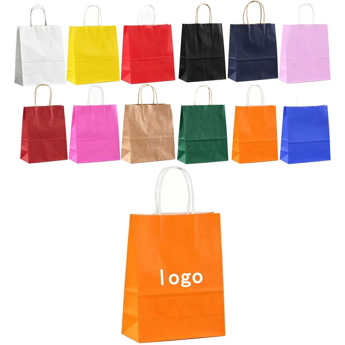 Custom Imprint Promotional Kraft Shopping Tote Bag 1