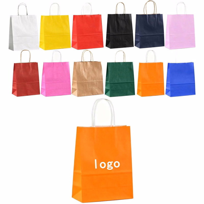 Custom Imprint Promotional Kraft Shopping Tote Bag