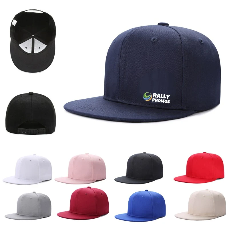 6 Panel Snapback Cap with Flat Brim 1