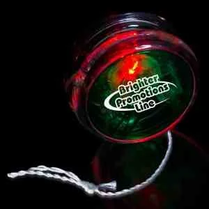Green & Clear 2 3/8" Light Up Red Glow LED Yo-Yo 1