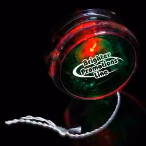 Green & Clear 2 3/8" Light Up Red Glow LED Yo-Yo