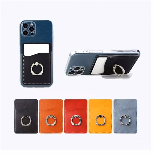 Leather Phone Wallet With Ring