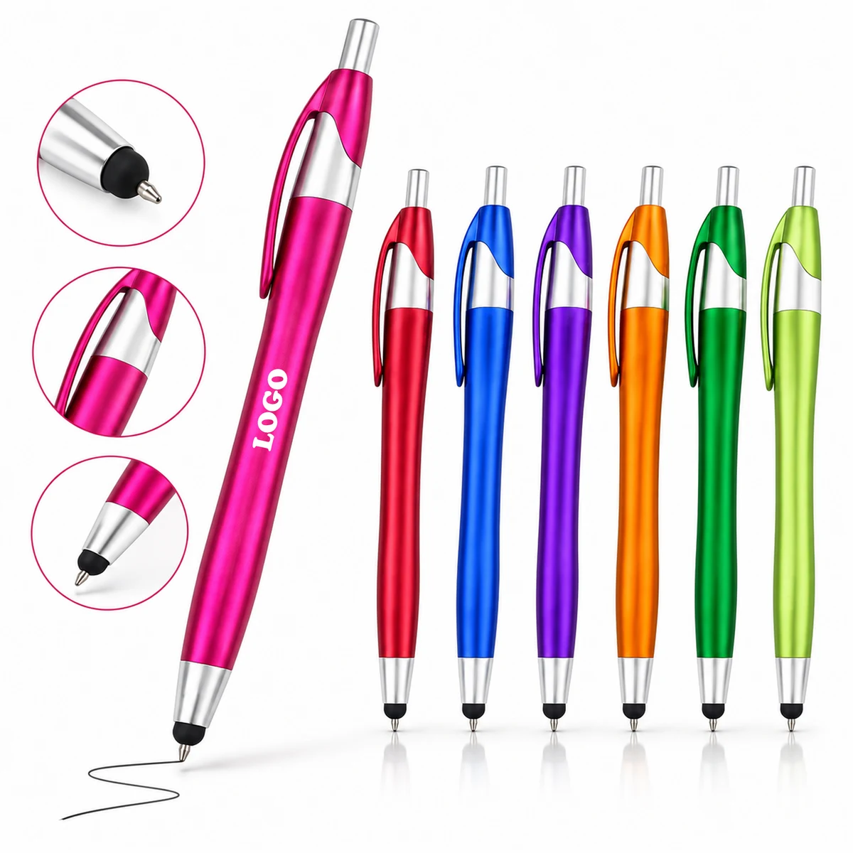 Custom Metal Stylus Ballpoint Click Action Pen 1