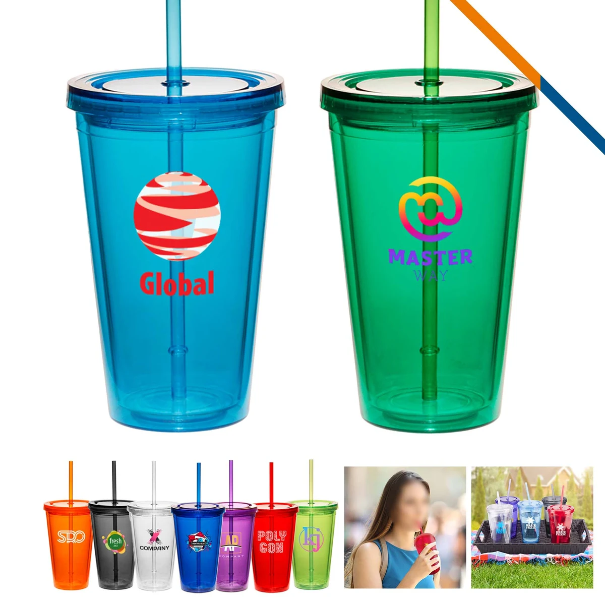 Laposo Acrylic Tumbler - 16 OZ. 1