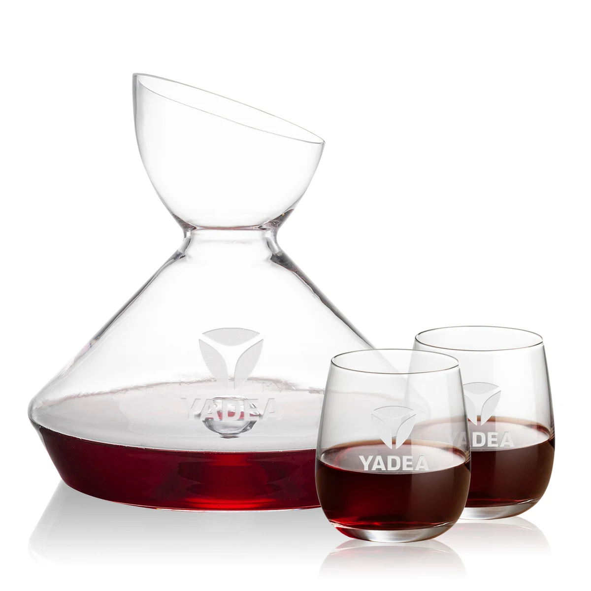 Woodbury Carafe & Crestview Stemless Wine 1
