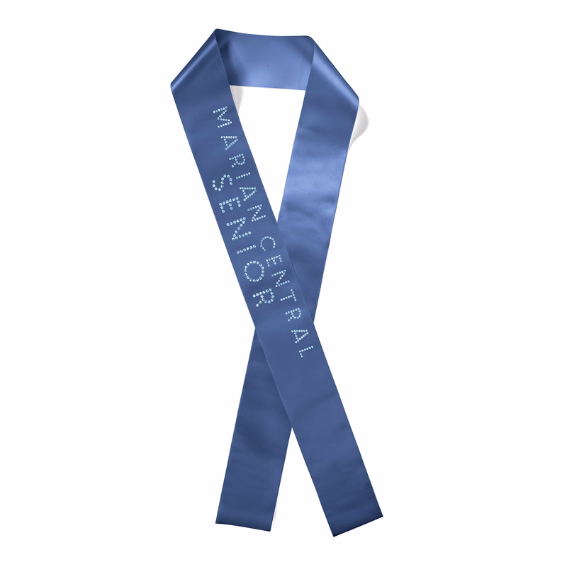 3" Badge Satin Sash - 83" Long - Sparkle
