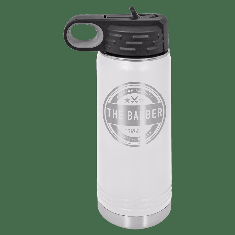 20 oz. White Laser Engraved Polar Camel Water Bottles