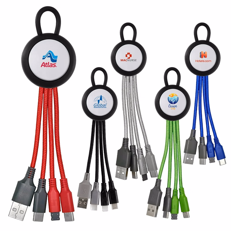 Vivid Loop Dual Input 3-in-1 Colorful Charging Cable