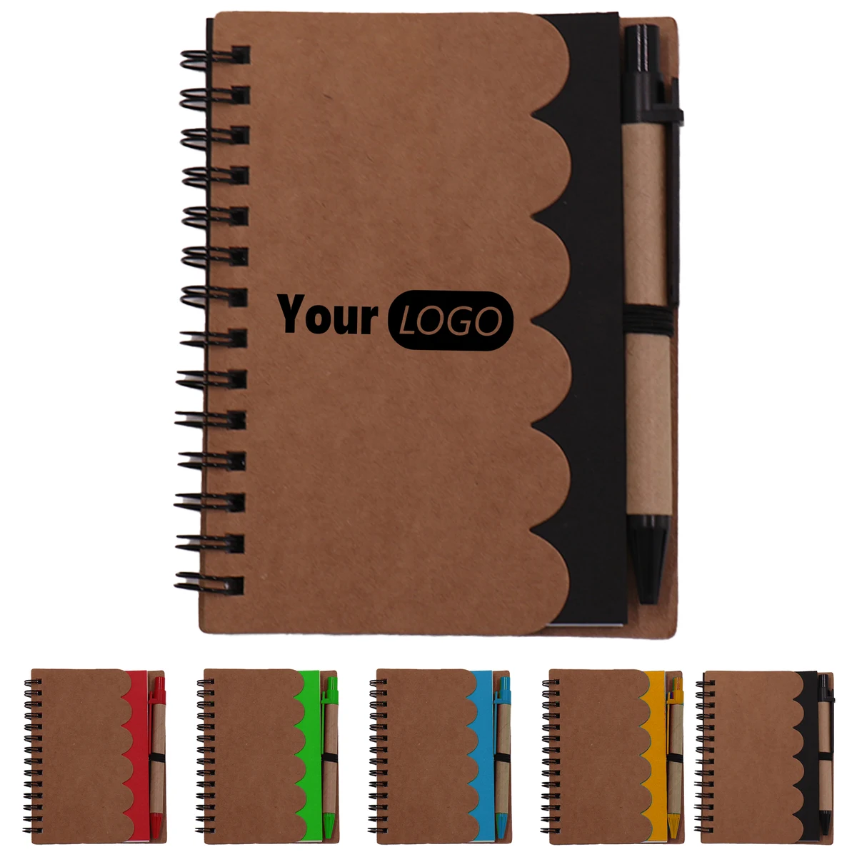 Scalloped Edge Spiral Notebook with Pen 1