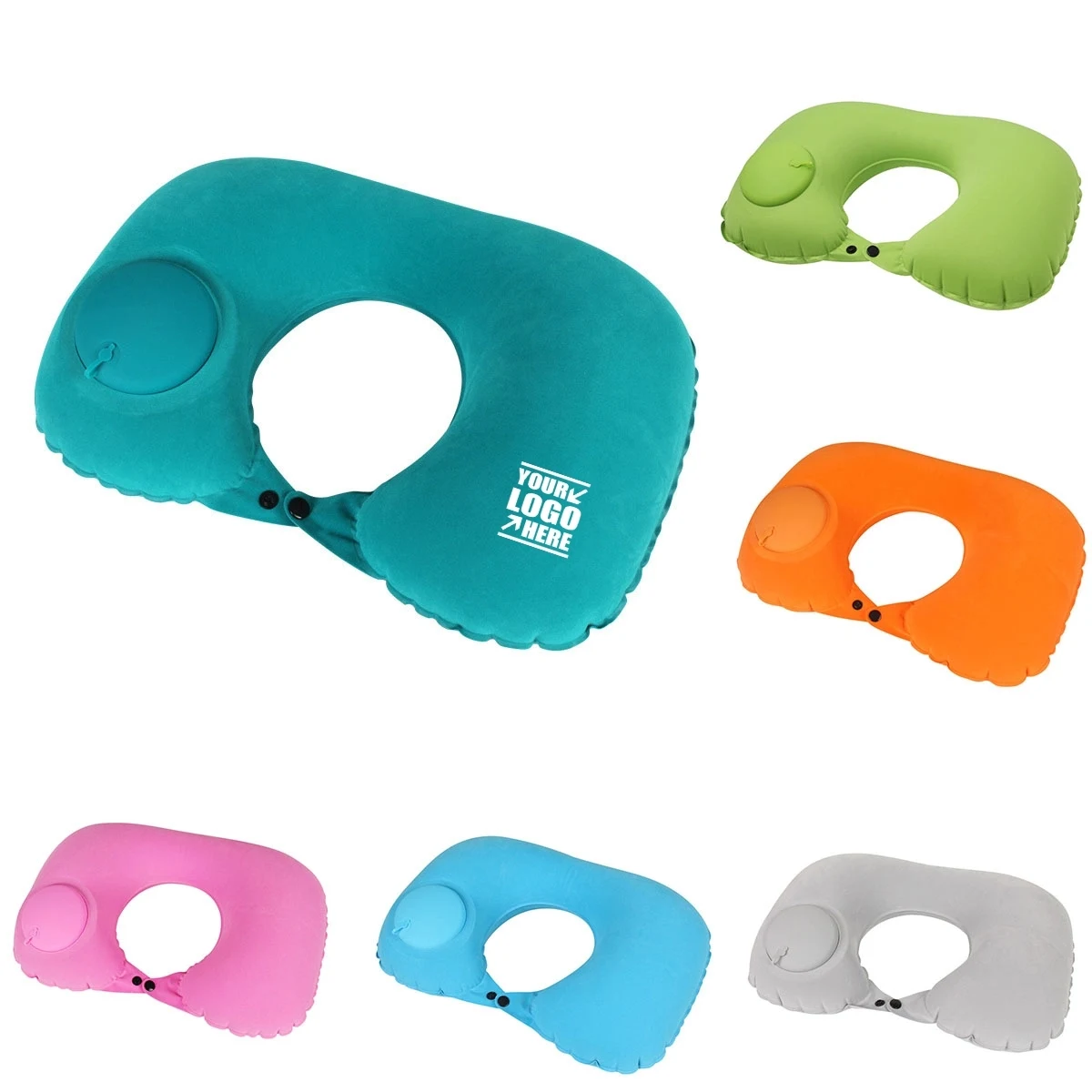 Air Pump Inflatable Travel Neck Pillow 1