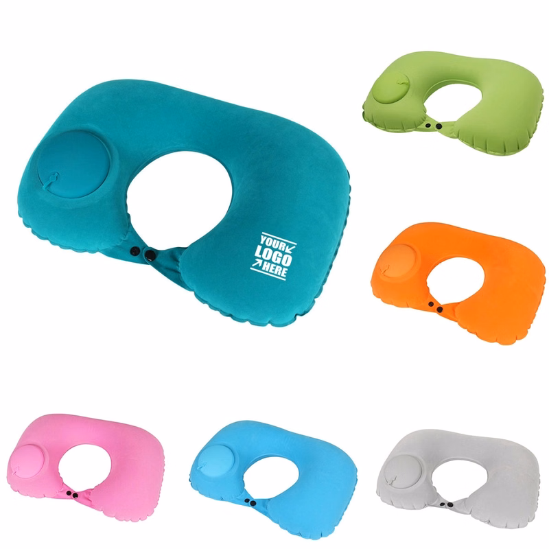 Air Pump Inflatable Travel Neck Pillow