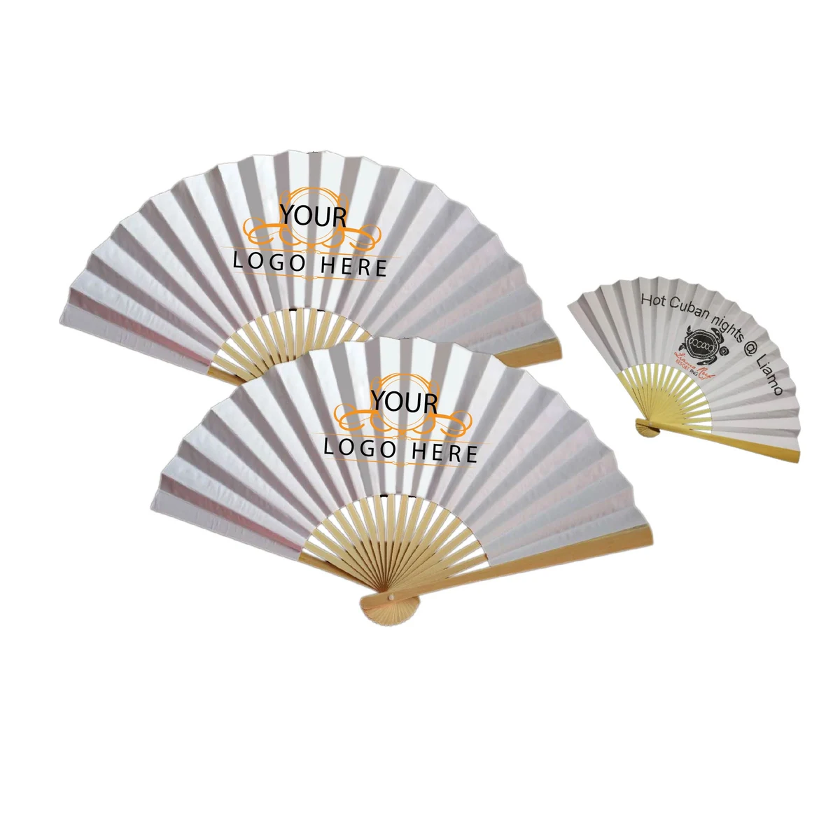 Full-color Folding Bamboo Paper Hand Fan 1
