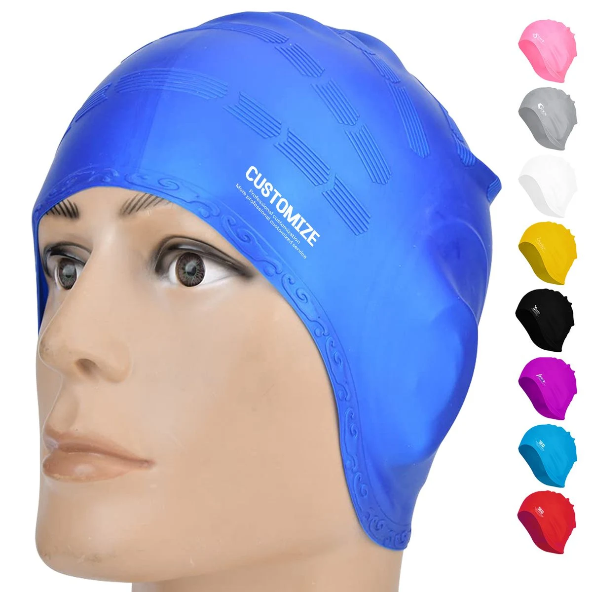 Silicone Ear Protection Swimming Cap 1