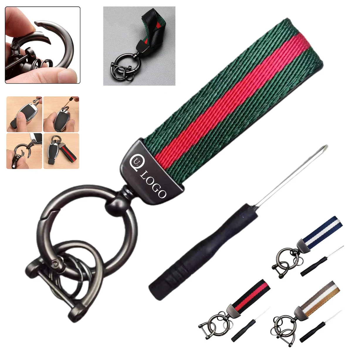 Colorful Woven Strap Keychain 1