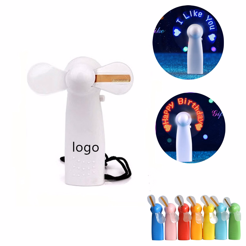 Mini Custom USB Message Flash Desk Handheld LED Fan