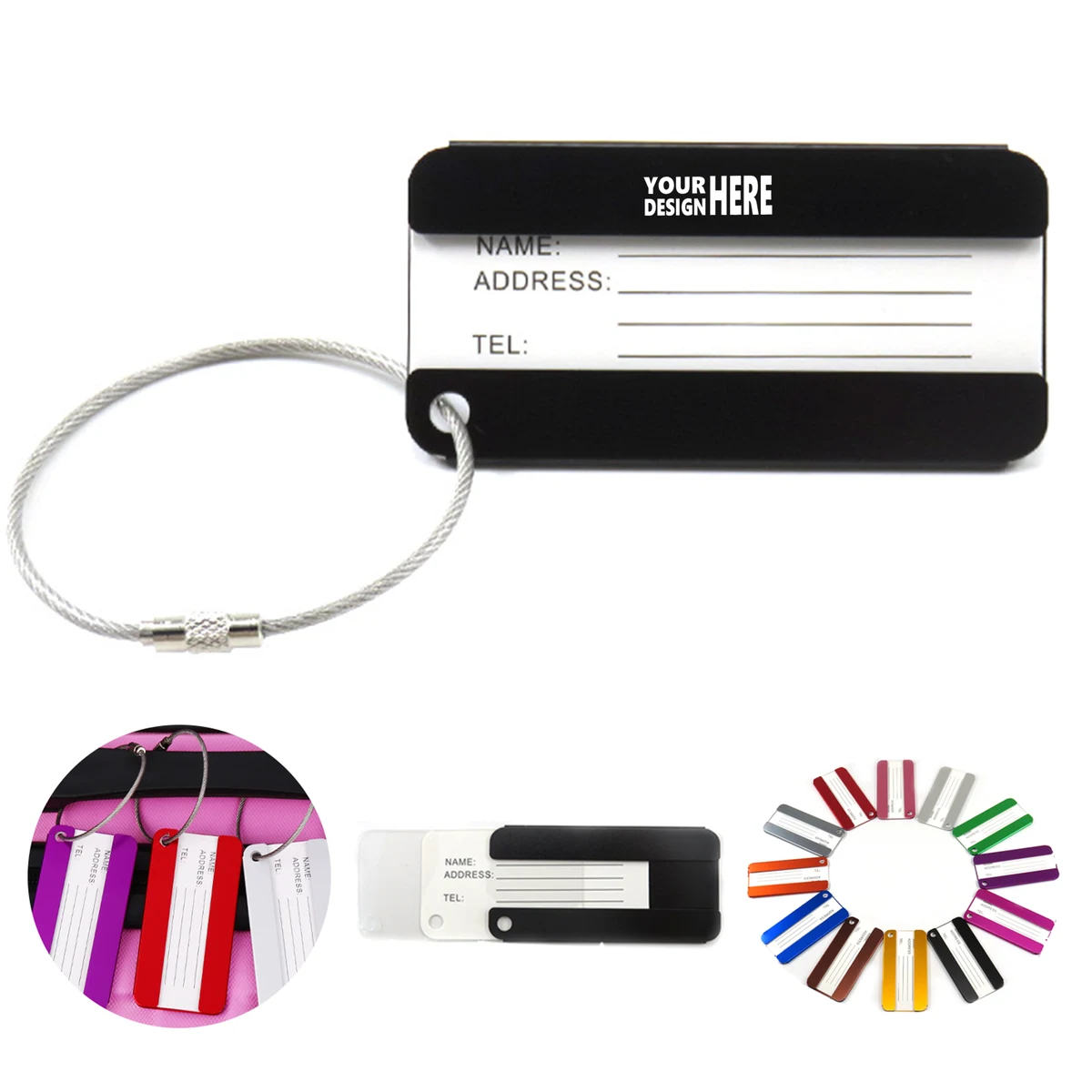 Aluminum Alloy Privacy Luggage Tags with Key Ring 1