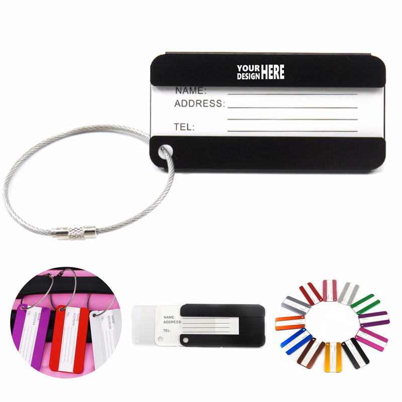 Aluminum Alloy Privacy Luggage Tags with Key Ring