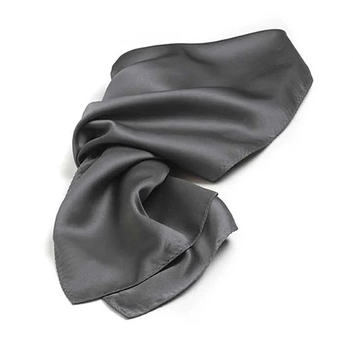 Dark Gray Polyester Satin Scarf - 30"x30" 1