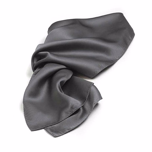 Dark Gray Polyester Satin Scarf - 30"x30"