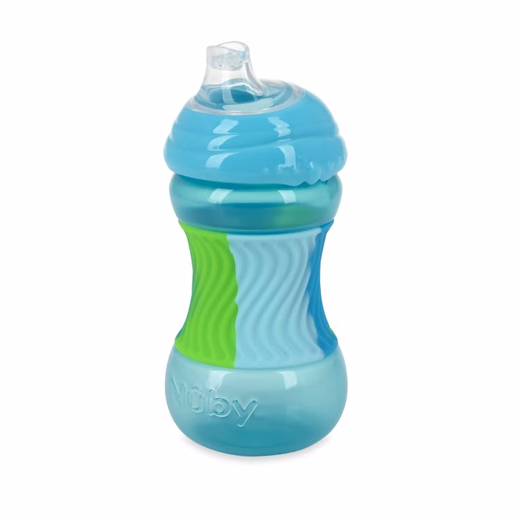 Nuby Sili Bands Soft Spout Cups - 10 oz Aqua