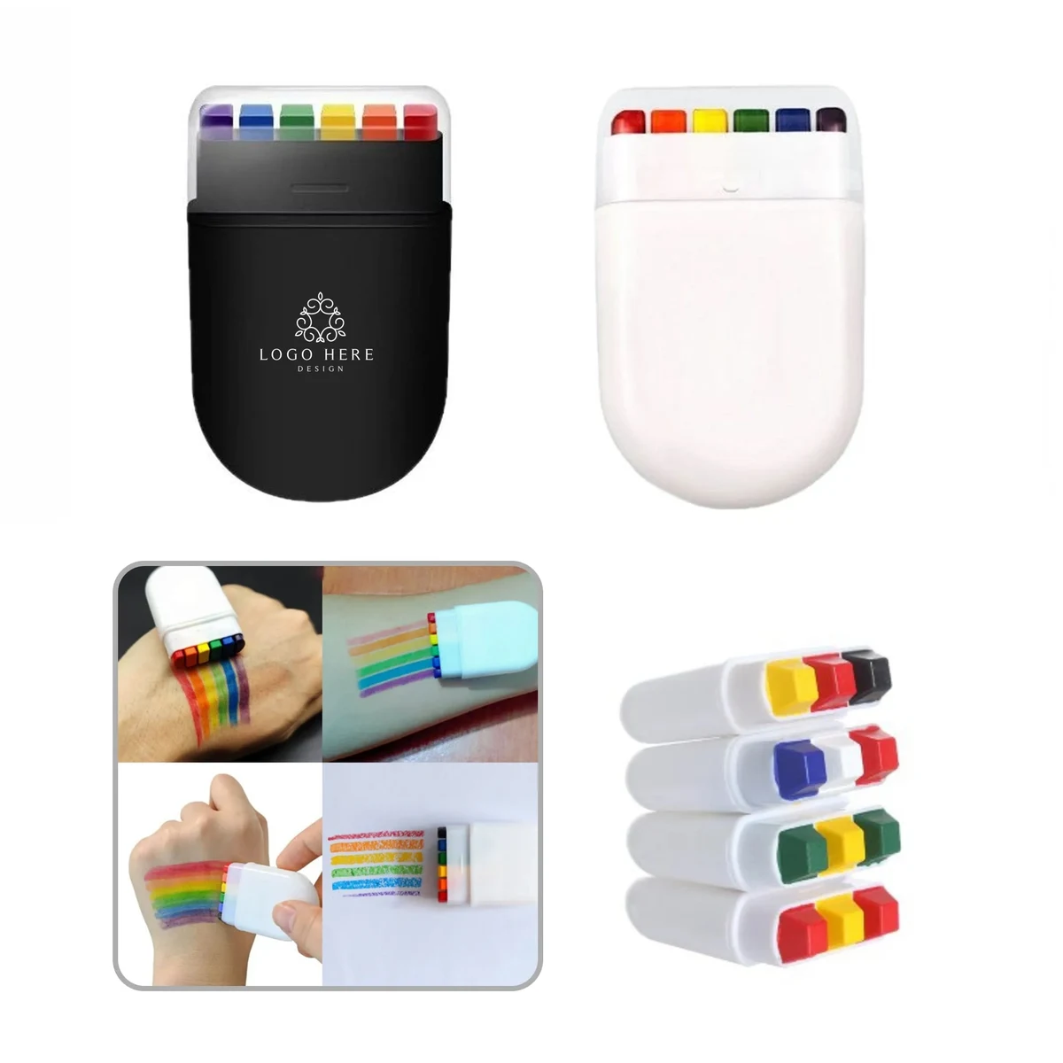 6 Color Rainbow World Cup Face Painting 1