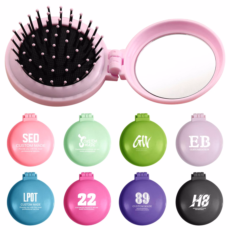 Foldable Travel Mirror Hair Brushes