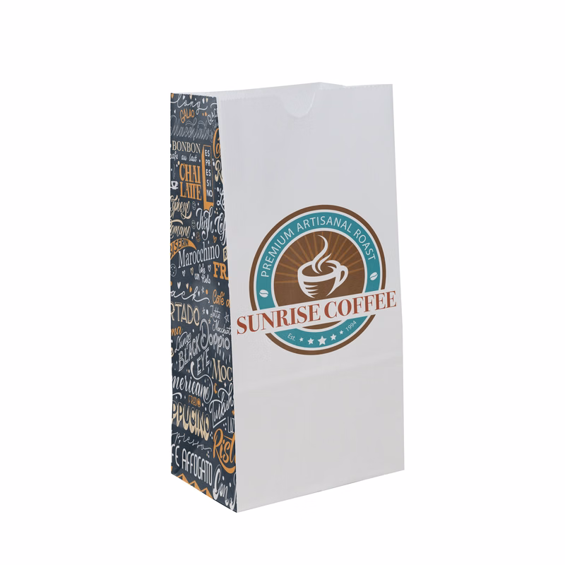 SOS #4 Multi-Sided Full Color Food Safe Paper Bags (5" x 9.75" x 3.125")