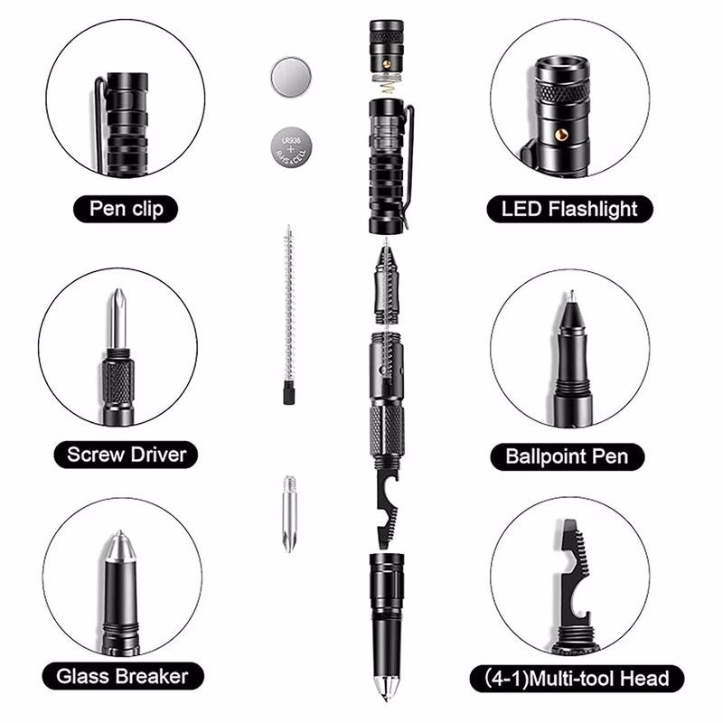 9 in 1 Multi Functional Tactical Survival Pen