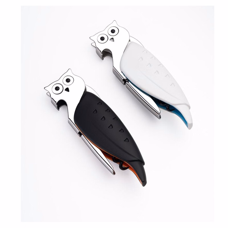 Double Hinged Corkscrew Multicolor Owl Easy Bottle Opener