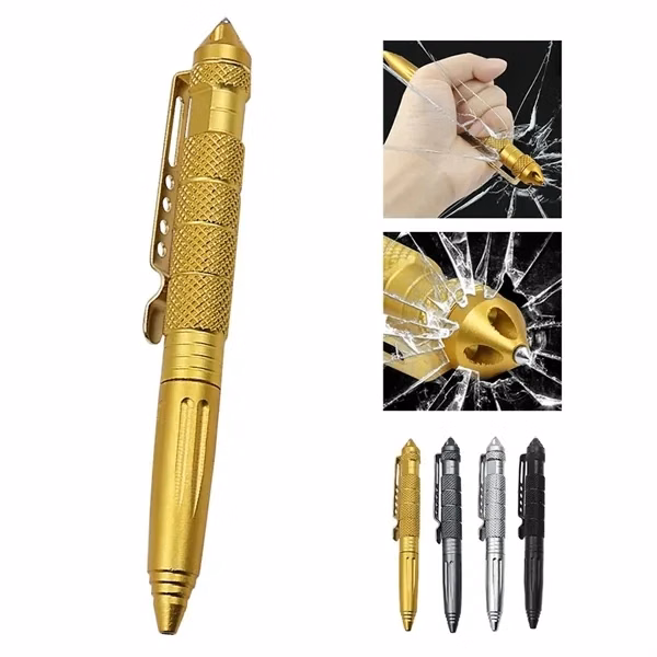 Custom Tactical Ballpoint Pen with Glass Breaker & Whistle — Emergency Survival Tool
