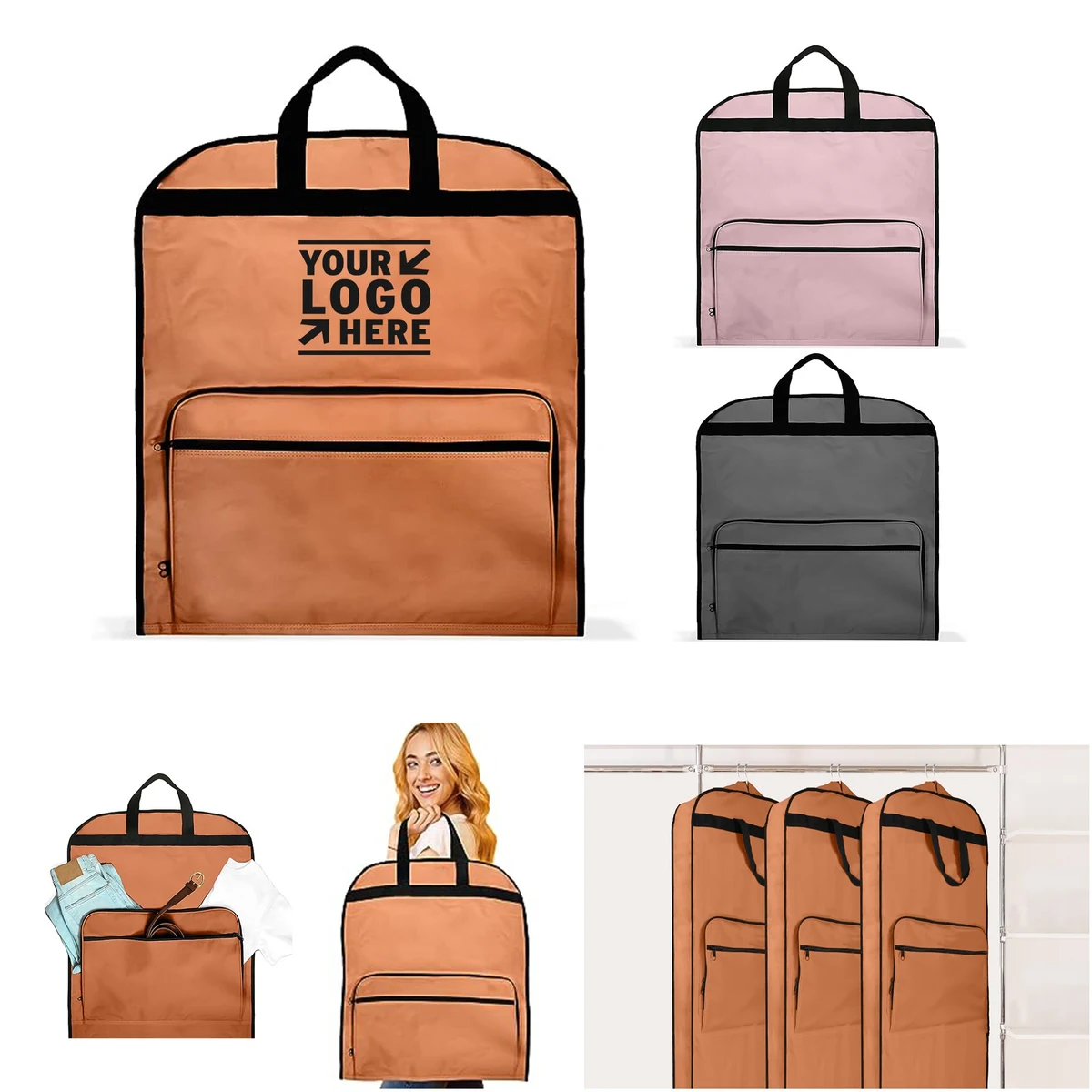 Suits Pants Gowns Dresses 60" Foldable Professional Garment Bag Cover 1
