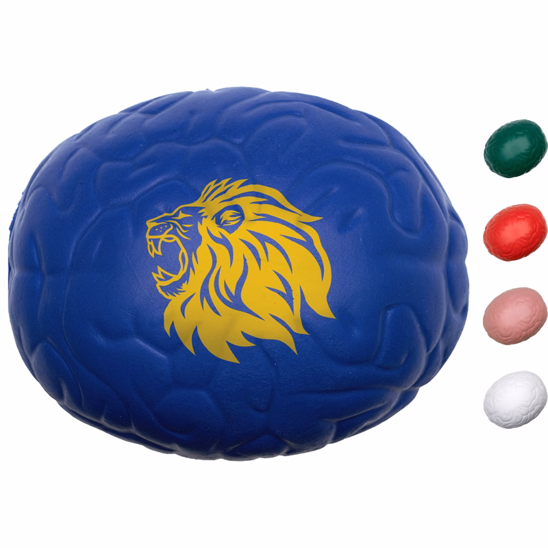 Brain Stress Ball w/ Custom Logo Textured PU Stress Reliever