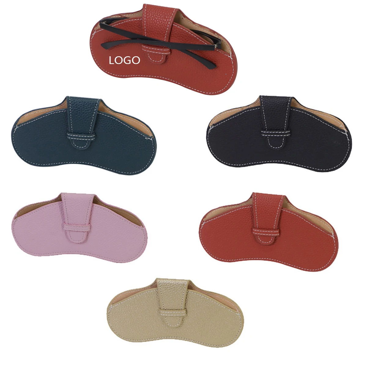 Glasses Case Leather Fashionable Portable Sunglasses Case Bag 1