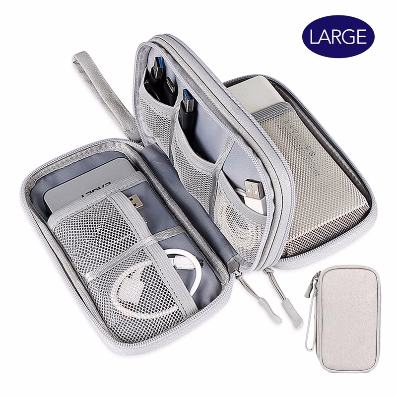 Dual Layers Travel Tech Organizer Bag - Large