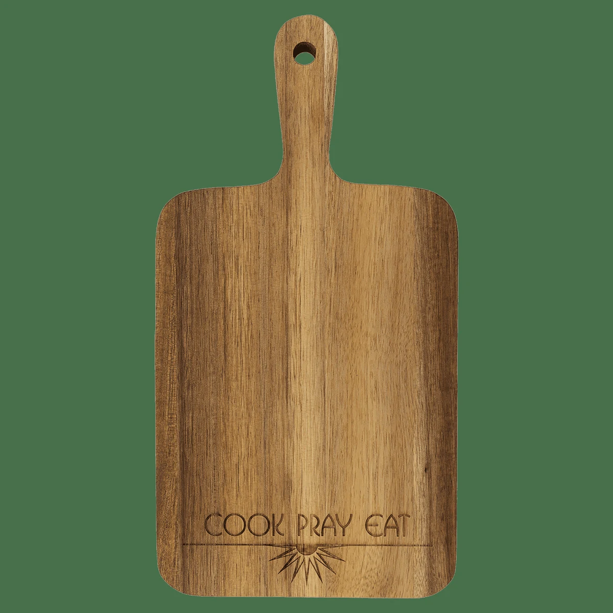 13 1/2" x 7" Acacia Paddle Shaped Cutting Board 1