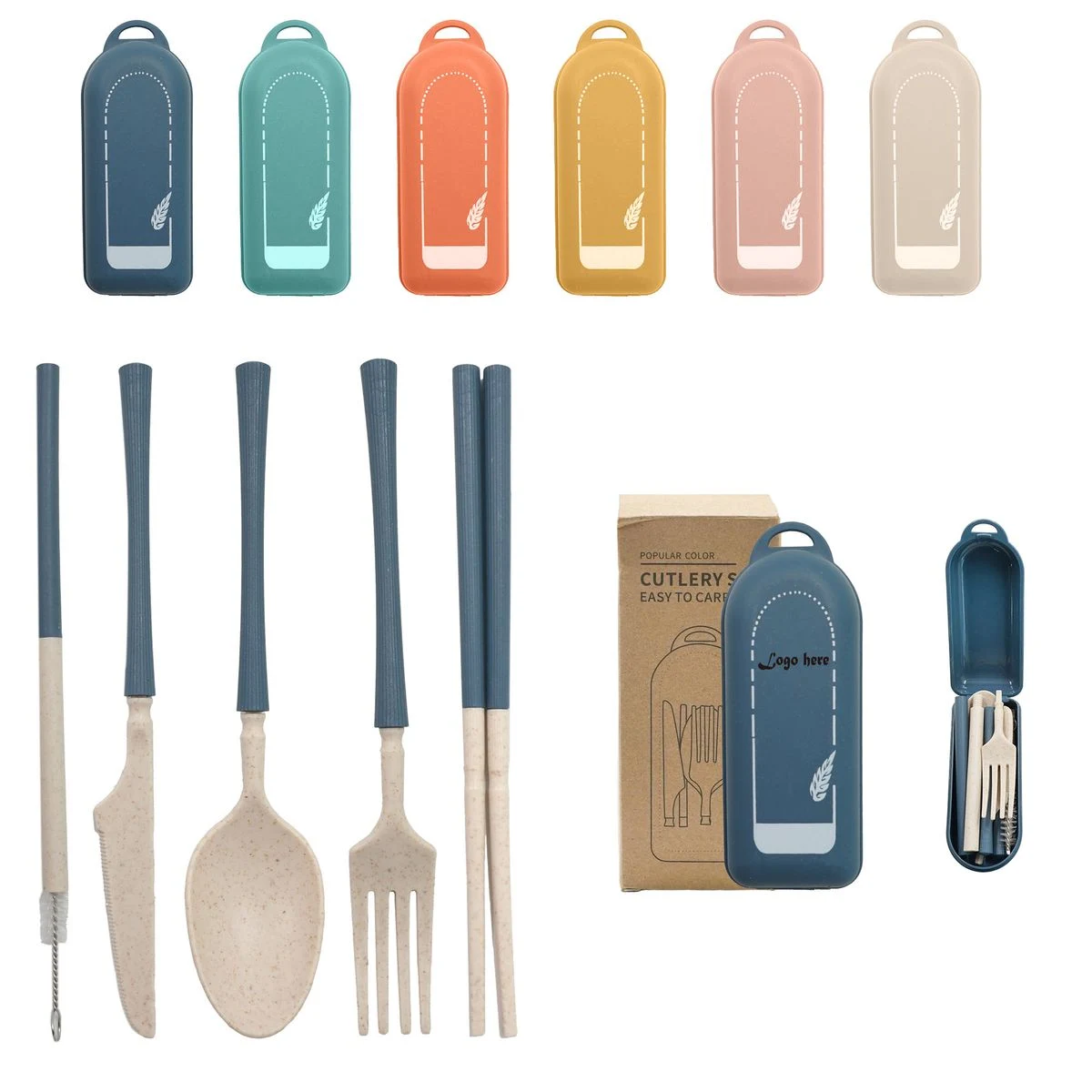 Environmentally Friendly Wheat Straw Foldable Tableware Set 1