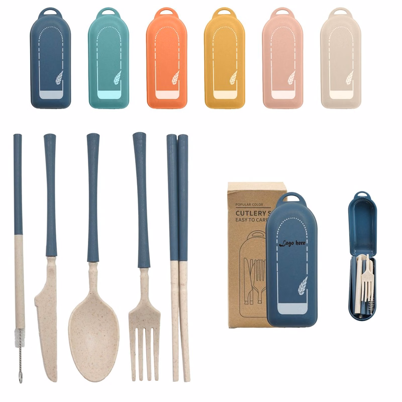 Environmentally Friendly Wheat Straw Foldable Tableware Set
