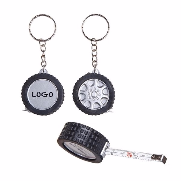 Mini 3' Tire shaped Tape Measure with Key Chain