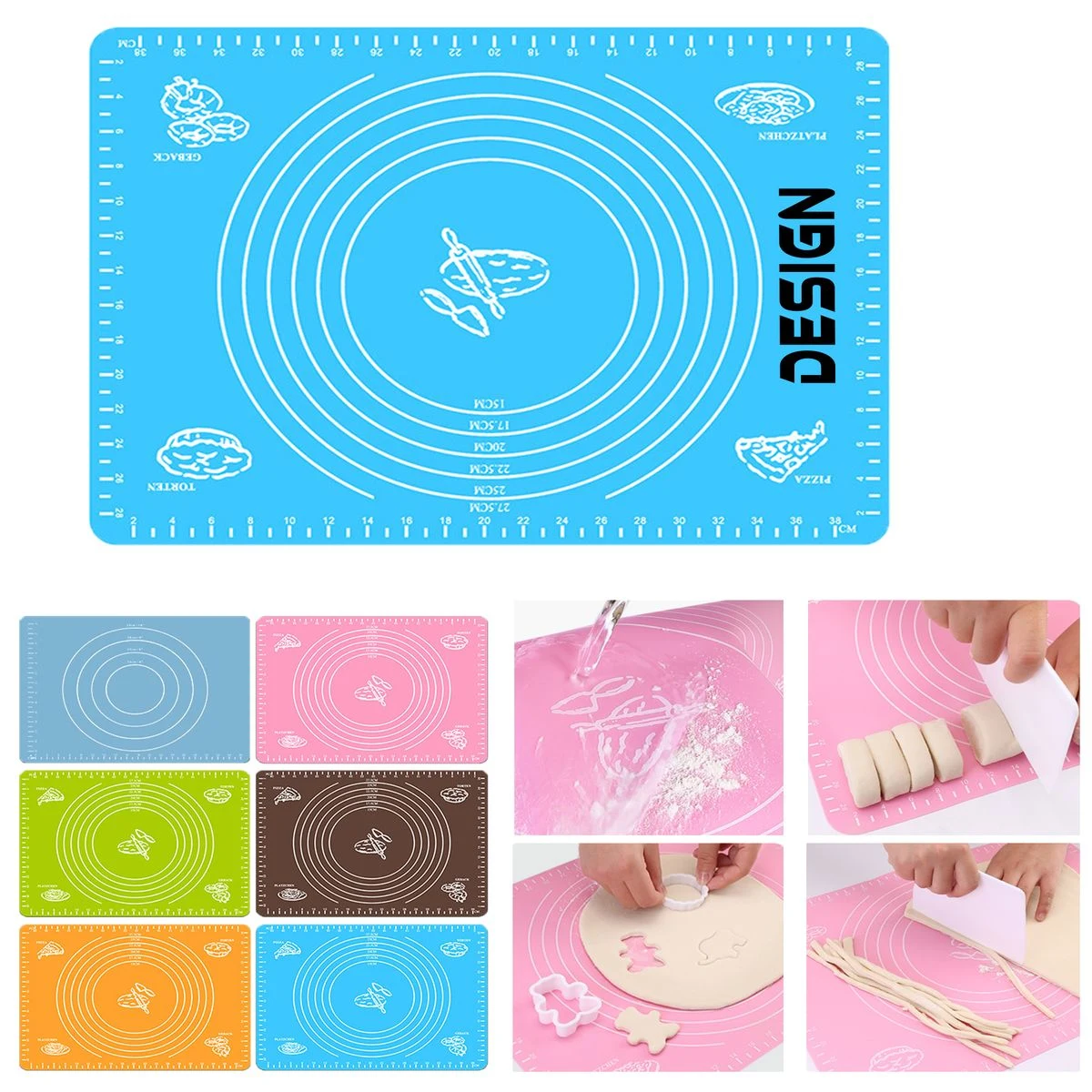 Flexible Food Safe Silicone Baking Kneading Pad 1