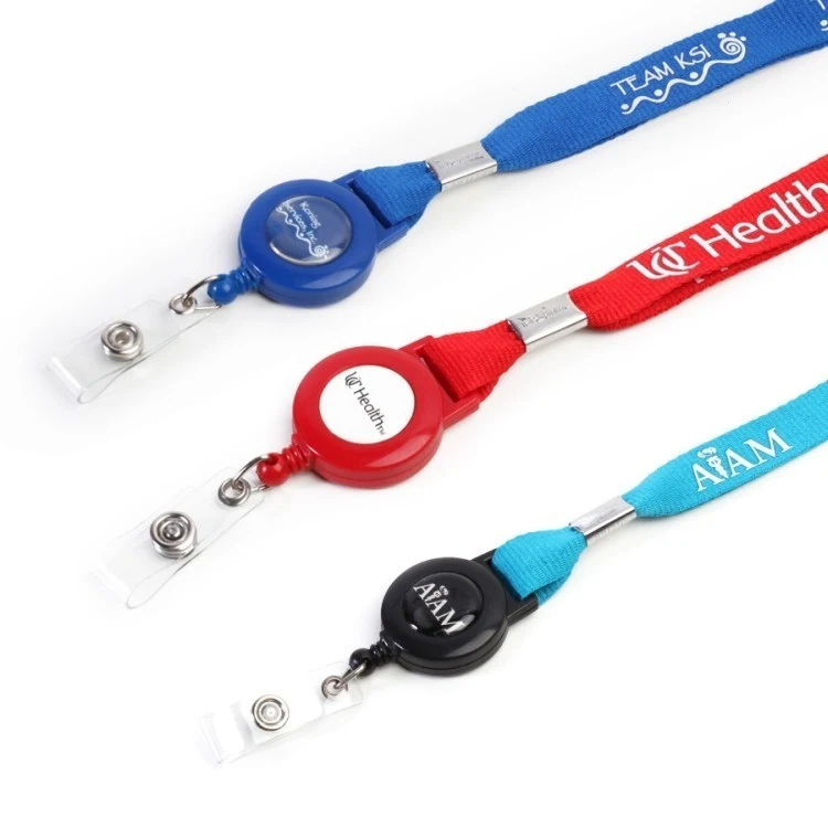 1" Flat Polyester Lanyard with Badge Reel 1